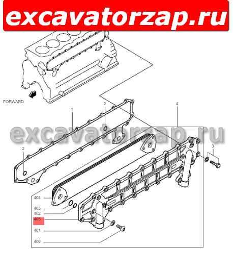 Корпус 32В39-00201 маслоохладителя в сборе экскаватора HYUNDAI R160LC-9S, R160LC-7, R170W-7, R1700W-7A