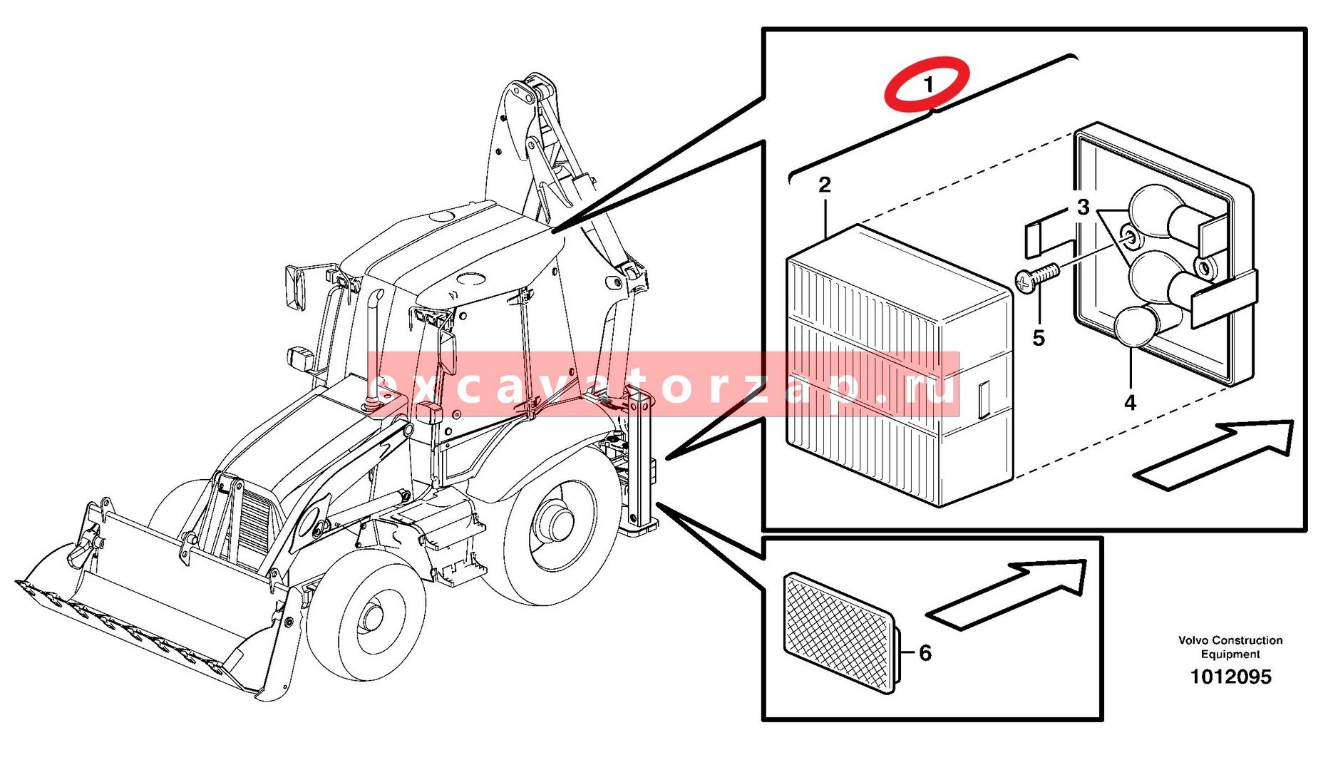 Фонарь 885111117 (ТУРЦИЯ) задний экскаватора погрузчика Komatsu WB93, WB95