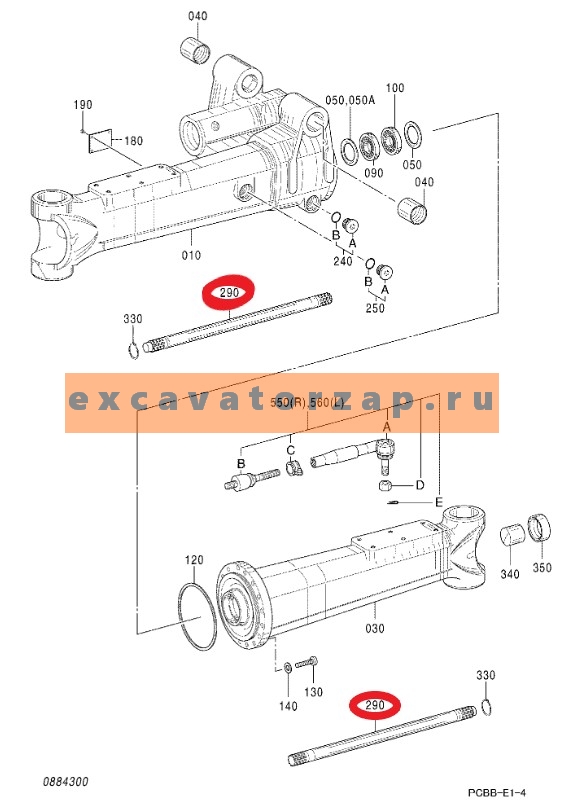 Полуось 0915203 заднего моста экскаватора HITACHI ZX160W