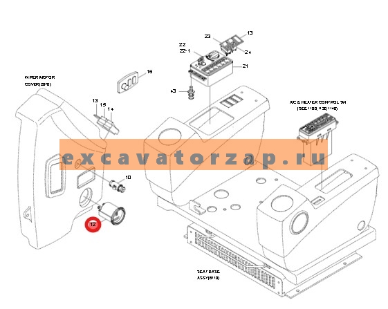 Счетчик моточасов 21N4-11070 экскаватора HYUNDAI