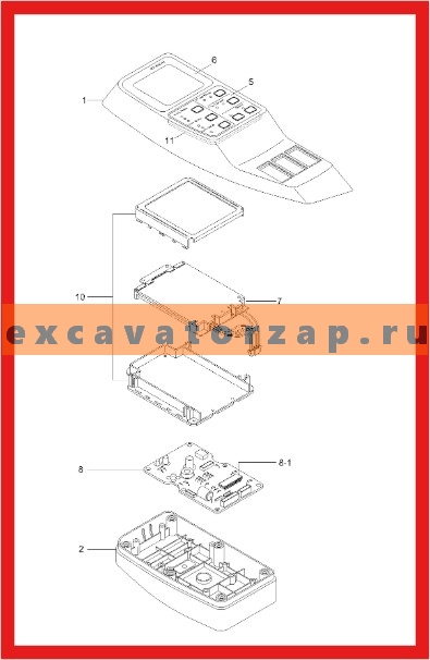Монитор 21N8-31500 (панель приборов, дисплей) экскаватора HYUNDAI R215VS