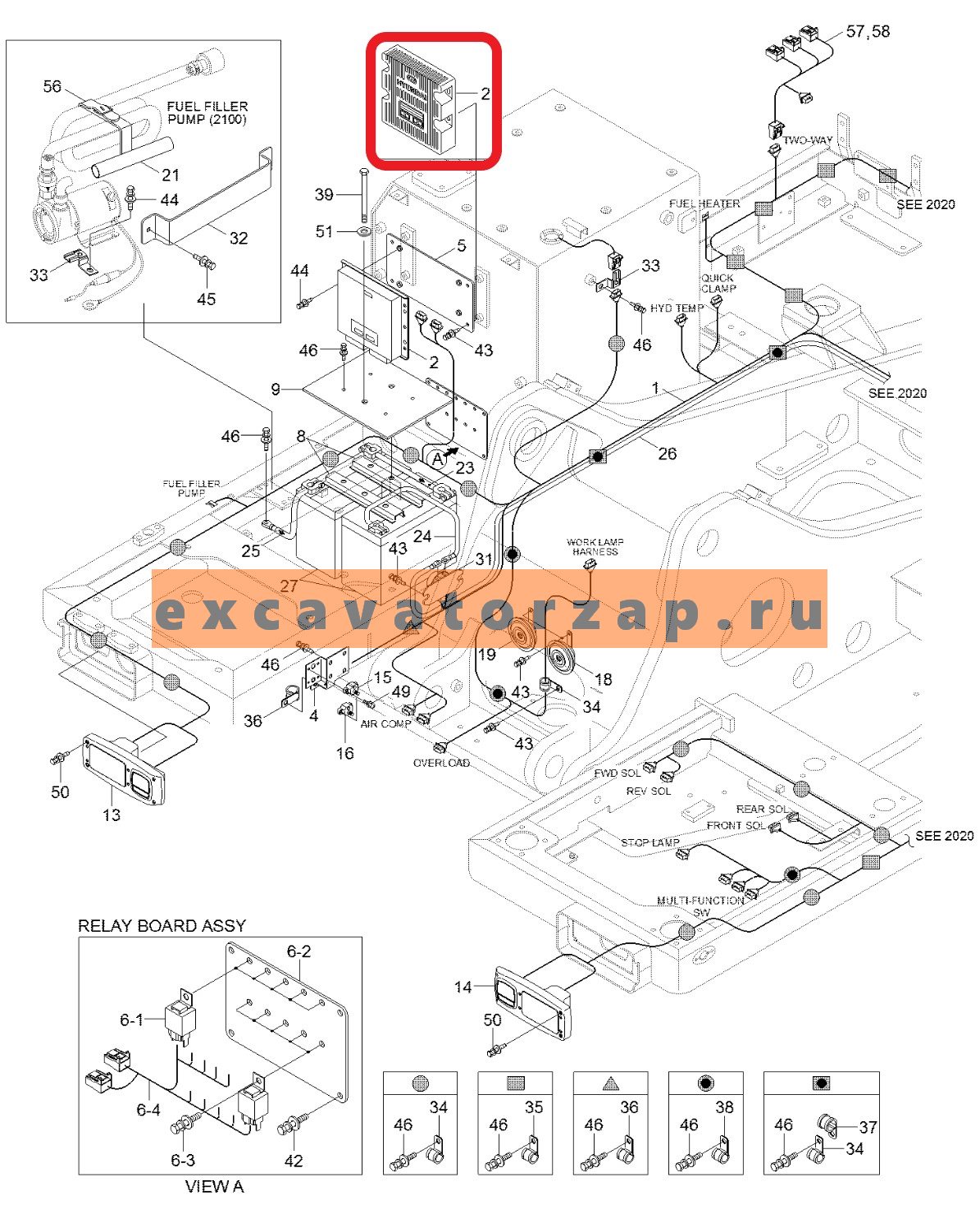 Контроллер 21Q5-32212 (ЭБУ, электронный блок управления, бортовой компьютер) экскаватора HYUNDAI R180W9S