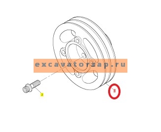 Шкив 3ZUAC-00179 коленвала двигателя экскаватора погрузчика Hyundai H940S