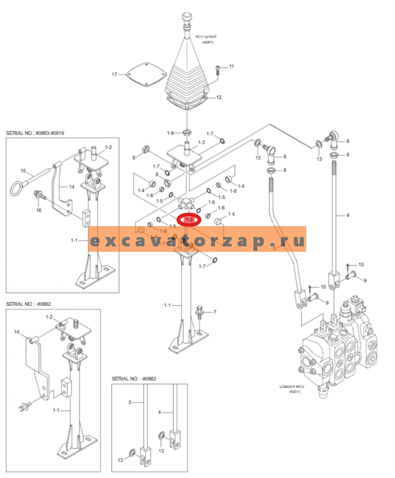 Крестовина 31U2-10941 (рычага управления) экскаватора погрузчика HYUNDAI H940S
