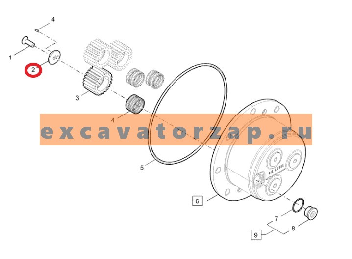 Шайба 84271320 сателлита бортового редуктора моста экскаватора погрузчика CASE 570, Fiat-Hitachi