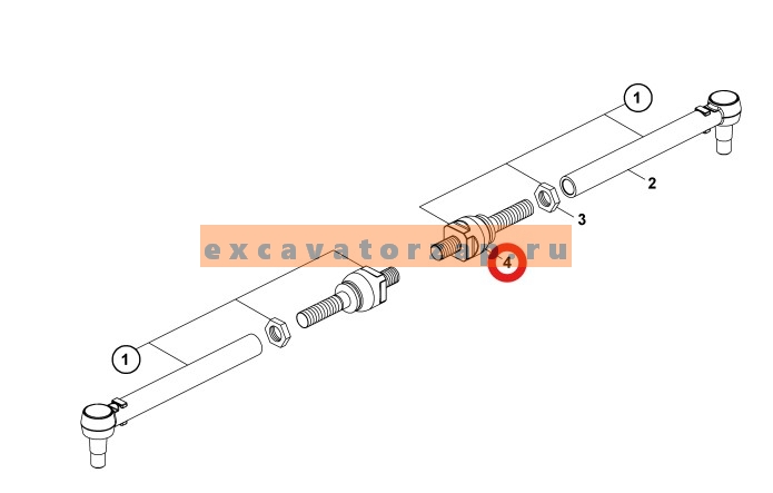 Шарнир (граната) A11080000900 рулевой тяги переднего моста экскаватора погрузчика HIDROMEK 102
