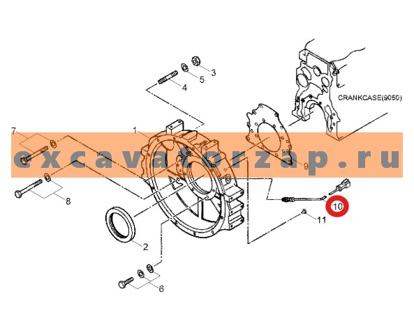 Датчик 32A90-05500 оборотов двигателя (коленвала) экскаватора HYUNDAI R110-7, R160LC7, R160LC9S, R170W7, R180LC7, R180LC9S