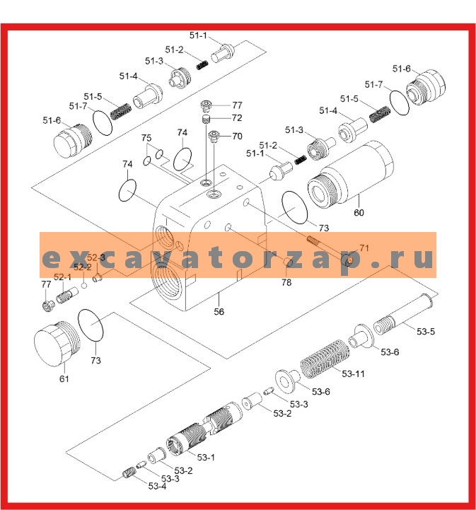 Блок клапанов ZGAX-01028 экскаватора HYUNDAI R140W9