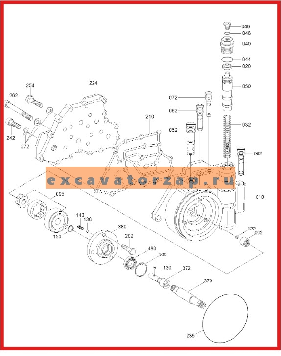 Насос КПП 4143.142.024, 4143142024, 4143-142-024 (аналог Турция) экскаватора HYUNDAI R140W, R1400W, R170W, R1700W, R200W, R2000W